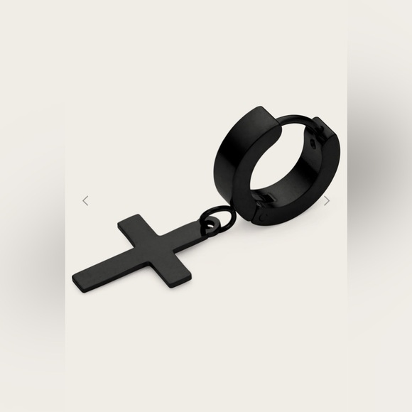 Other - Black Cross Dangle Earring